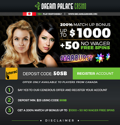 $1000 Bonus + 50 Free Spins