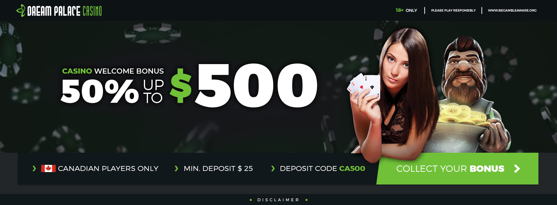 $500 Bonus | Dream Palace Casino