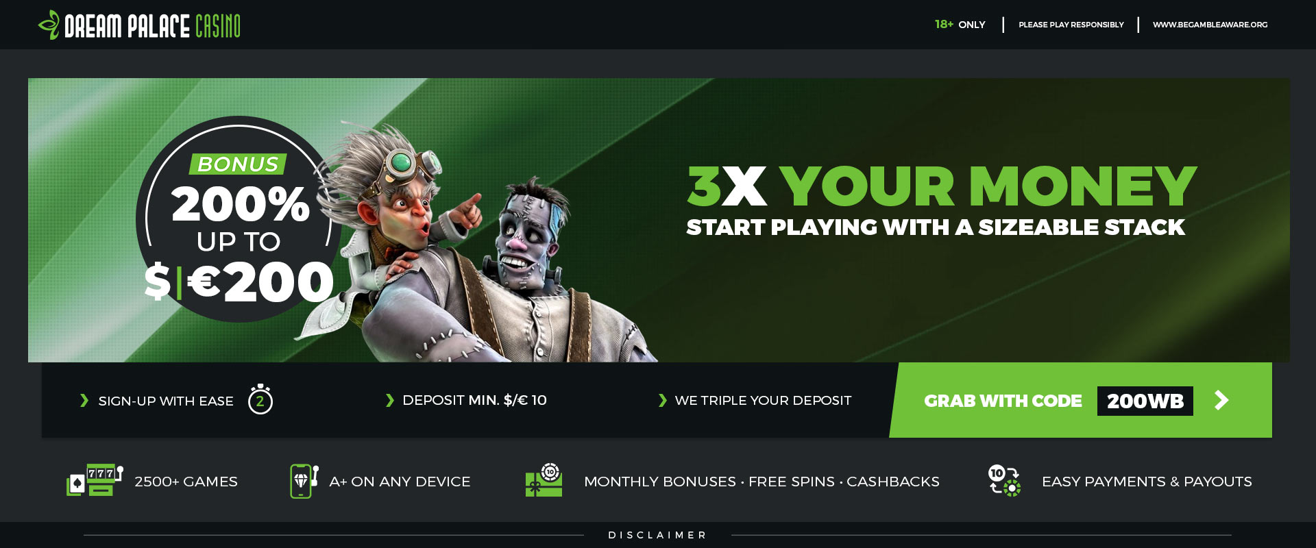 200% up to 200 BONUS